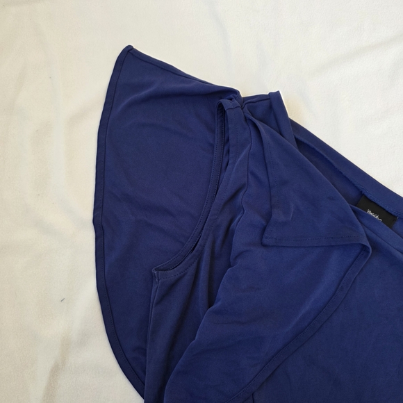 ✨ Mossimo One-Shoulder Ruffle Sleeve Top – Indigo – Size Small ✨ - Picture 7 of 12
